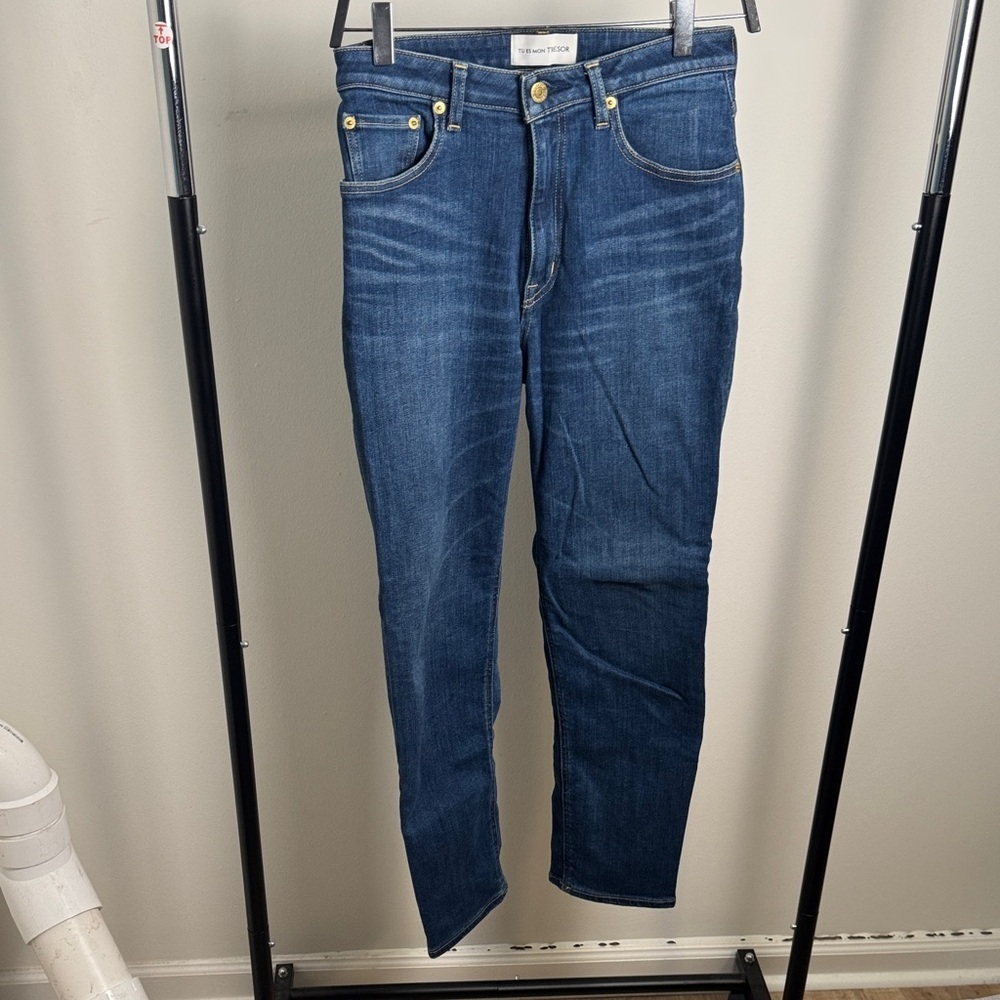 Tu es mon TRESOR Deep Blue The Sapphire High Rise Straight Leg Stovepipe Fit 26